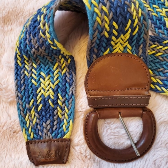 Abercrombie & Fitch Blue & yellow woven belt - Picture 4 of 5